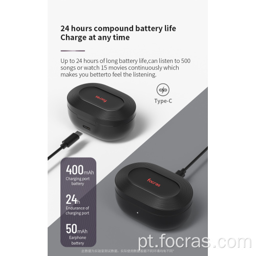 Controle de toque ao ar livre Bluetooth Earbuds TWS Fones de ouvido